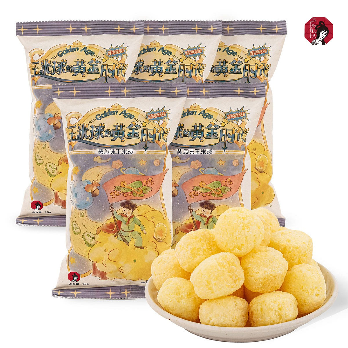 ChaYanYueSe Cheese & Cucumber Corn Puffs 5 Pack 4.4 オンス