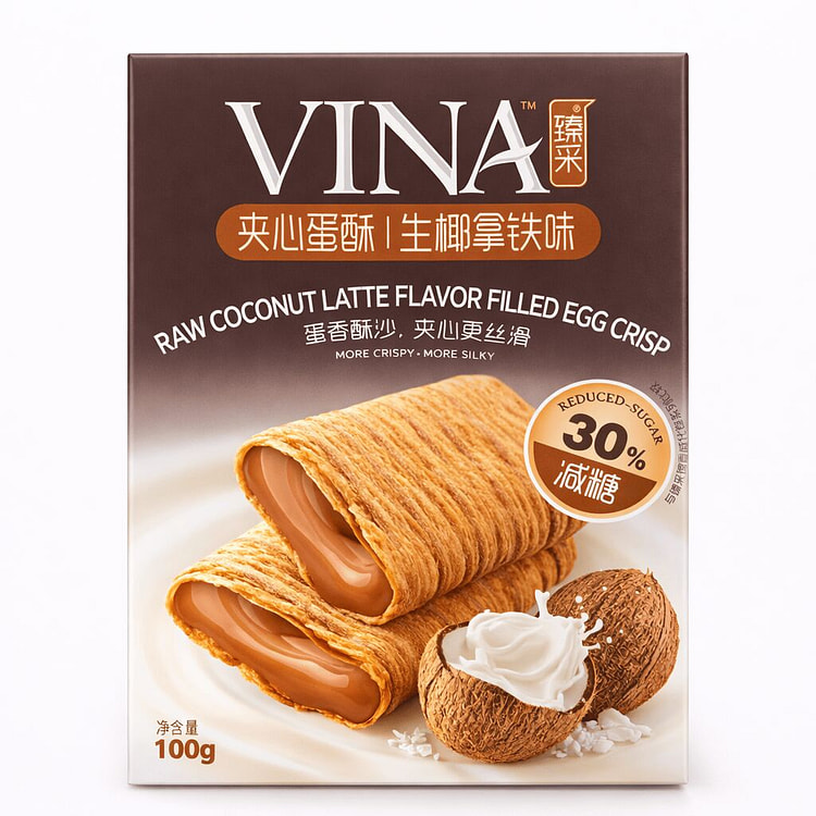 法丽兹 臻采夹心蛋酥 生椰拿铁味 100 克