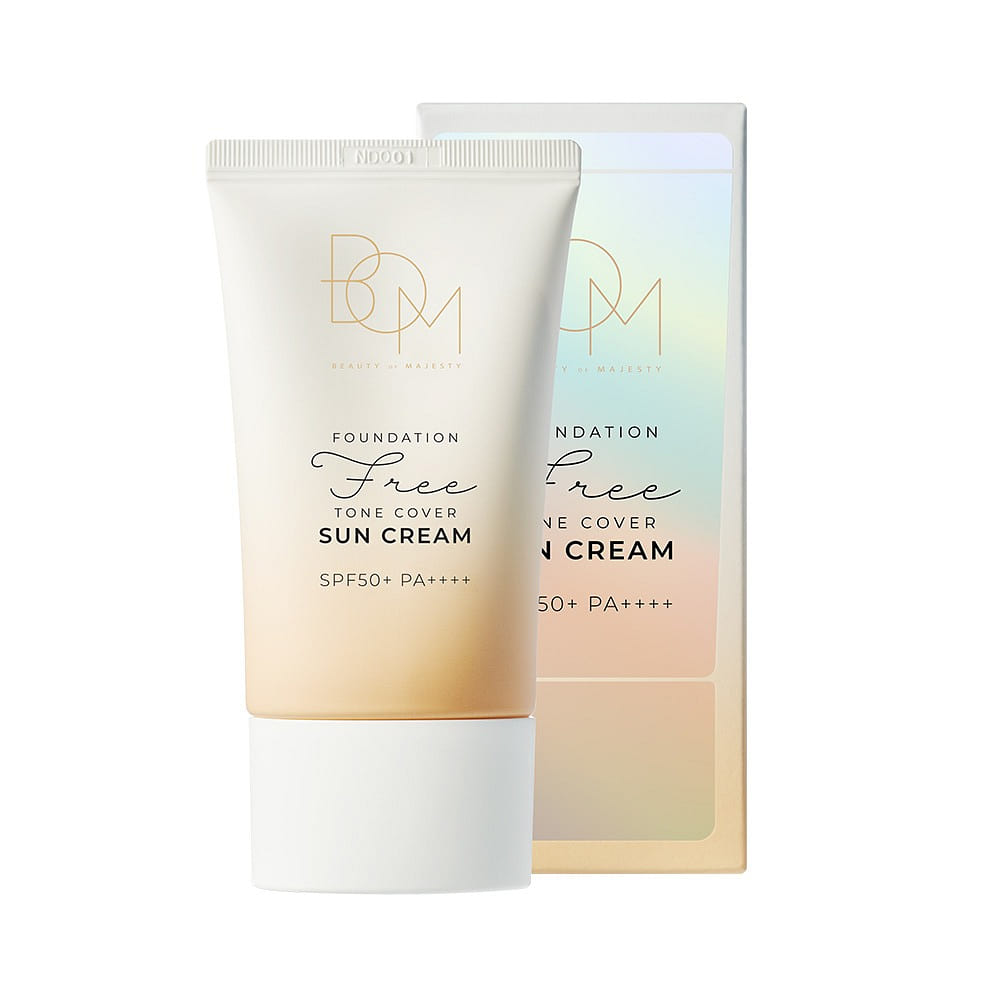 BOM FOUNDATION FREE TONE COVER SUN CREAM SPF50+PA+ 50 g