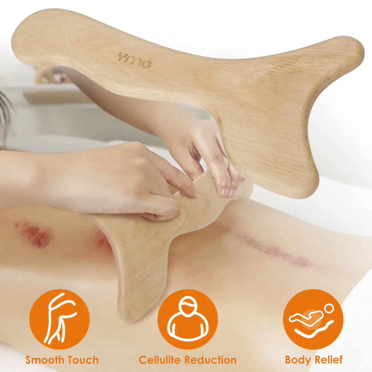 Wood Therapy Massage Tool Lymphatic Drainage Paddle Wooden Scraping Tools Therapy Massager 1 each