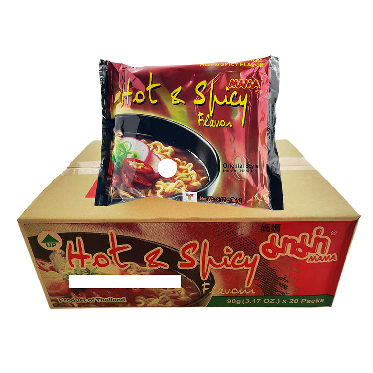Mama Hot & Spicy Noodles 3.17oz pack of 20