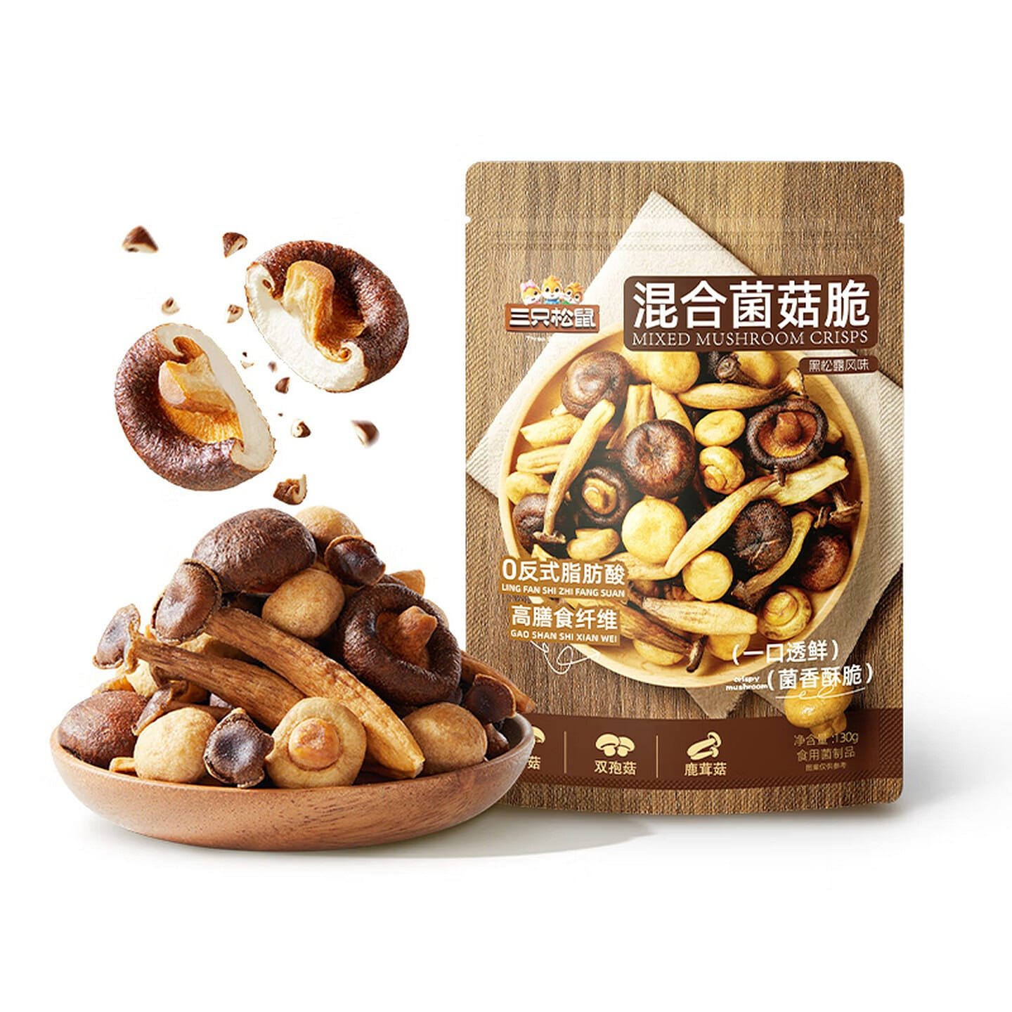 Three Squirrels Mushroom Crisps 130 g