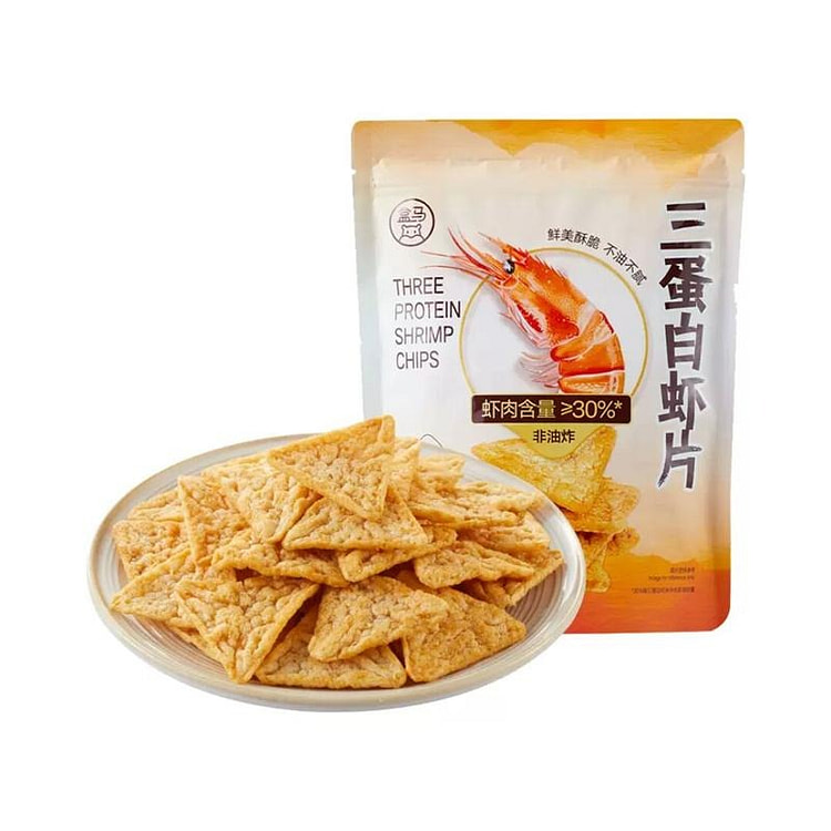 【网红零食 巨好吃】盒马三蛋白虾片