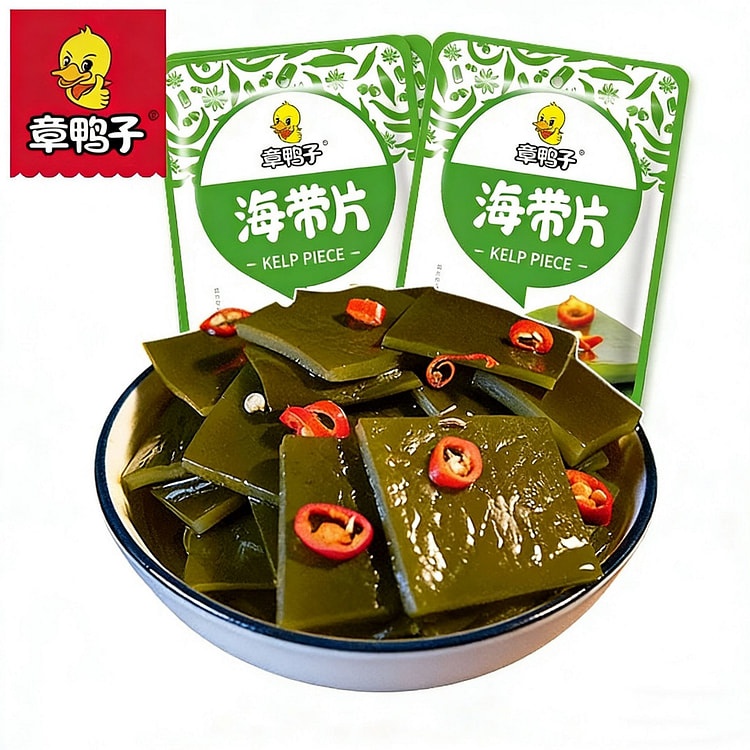 章鸭子海带丝海带片卤味素食休闲零食辣味即食香辣湖南 20 克*5 包