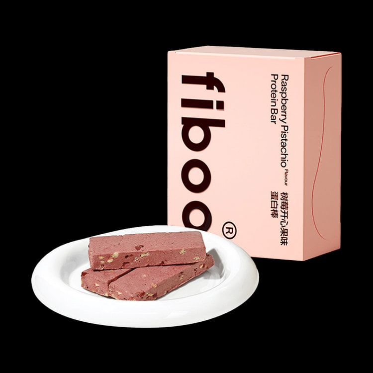 FIBOO Protein Bars #Raspberry & Pistachio 6pcs