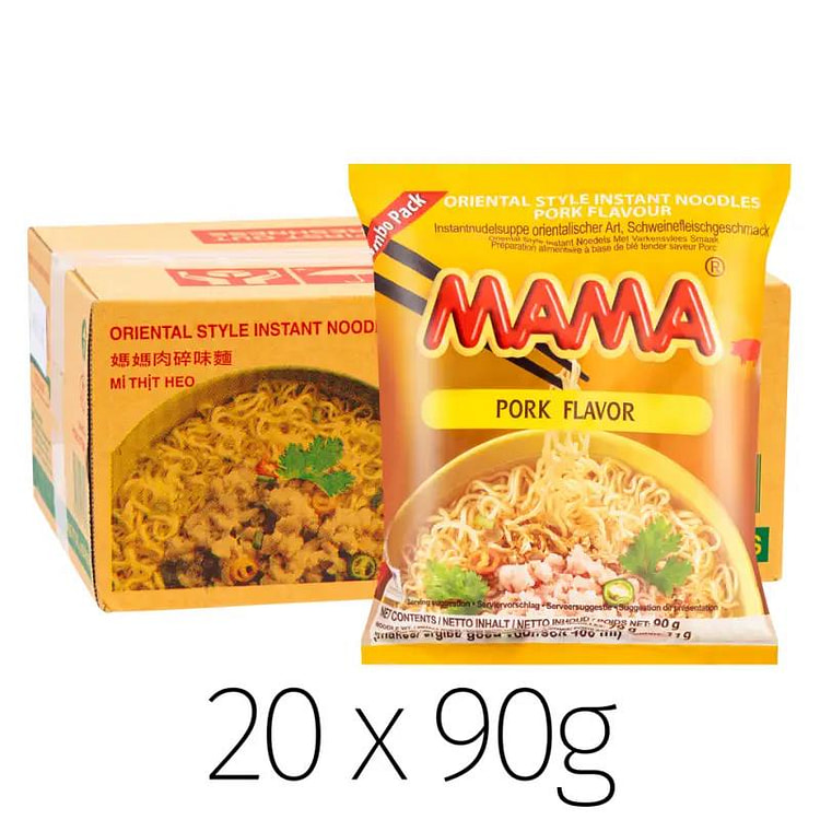 猪肉味方便面 1 箱 20 包 63.4 盎司