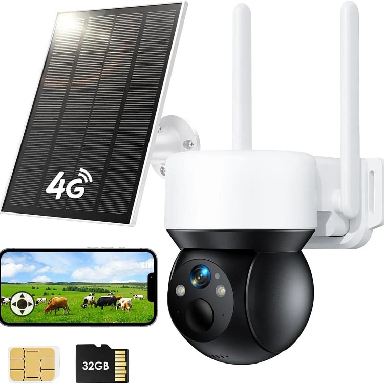4G LTE 蜂窝太阳能安全摄像头无线输出 1 盒