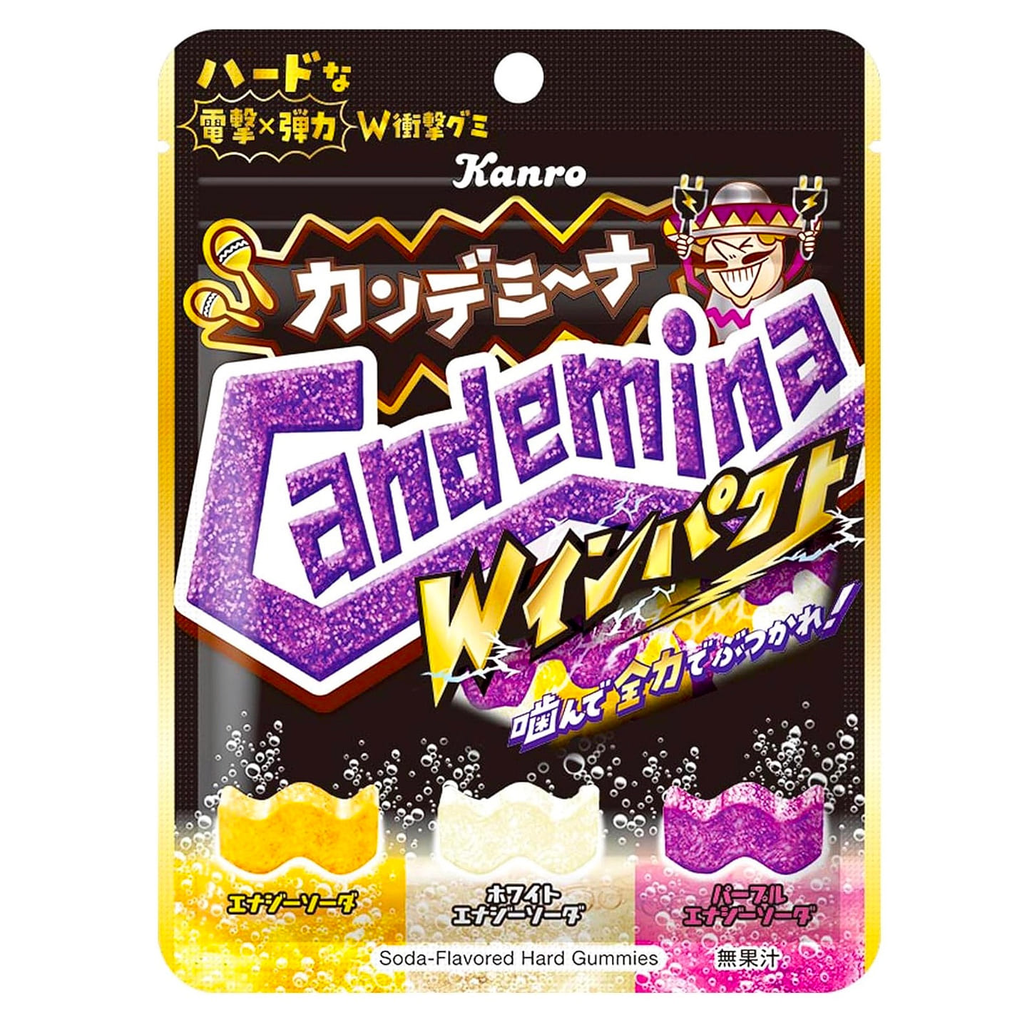 Gummy Candemina Energy Soda Sour Chewy KANRO 72g 1 each