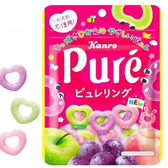 KANRO甘乐pure水果味心形软糖 63g1份