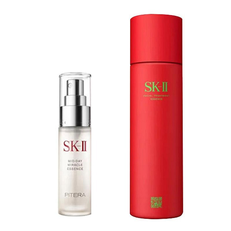 SK-II/SK2 2022圣诞限定护肤套装 神仙水230ml+精华喷雾50ml 红色