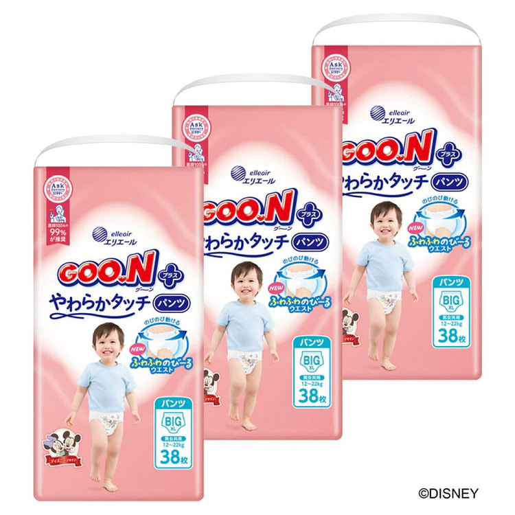 GOO.N Plus裤型婴儿纸尿裤 XL 1箱