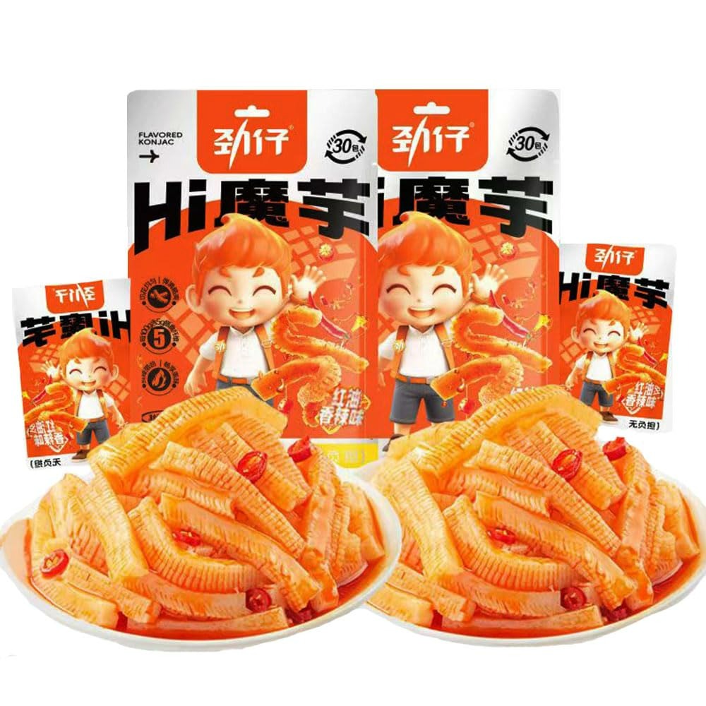 Latiao Spicy Strips,2 Bags Konjac Snacks Moyushuan 1 each