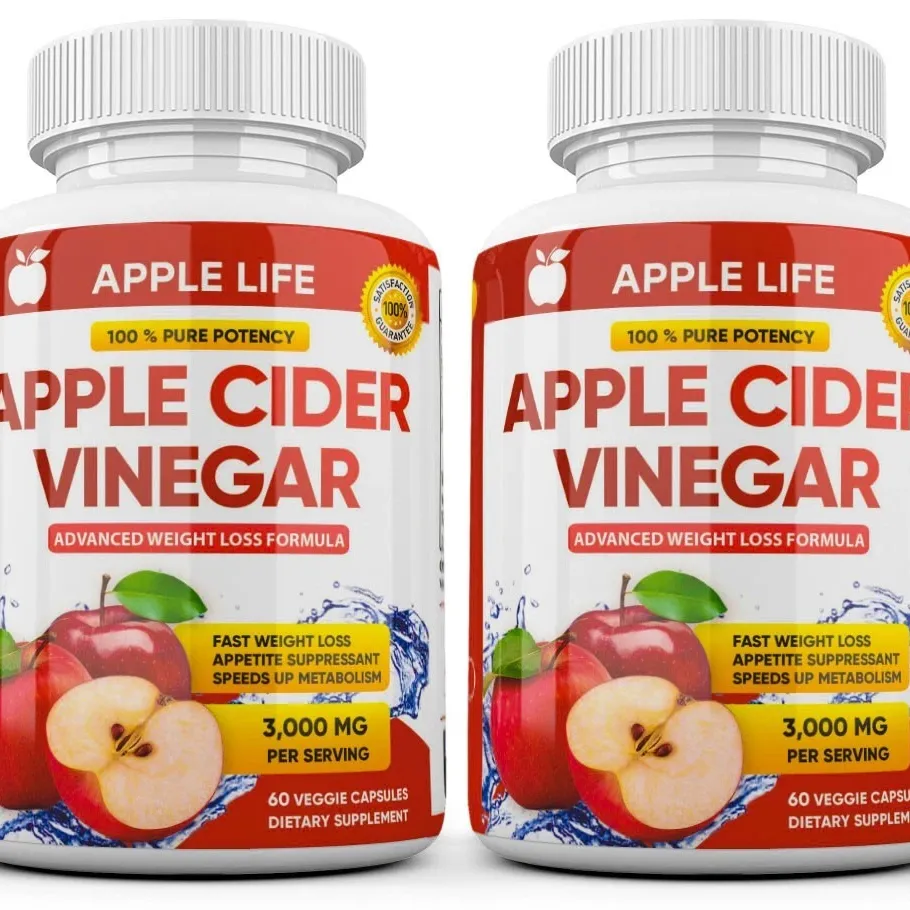 2 X Pure APPLE CIDER VINEGAR ACV 3000mg PURE WEIGH 2 pack