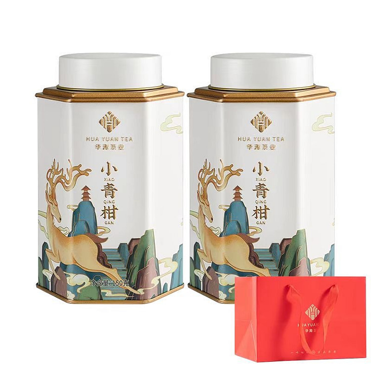 华源 国风小青柑 新会柑+云南普洱 灌装礼盒装 150g*2盒 送礼袋