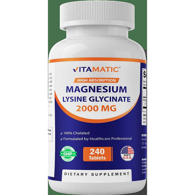 Vitamatic Magnesium as Glycinate Lysinate, 240 tab