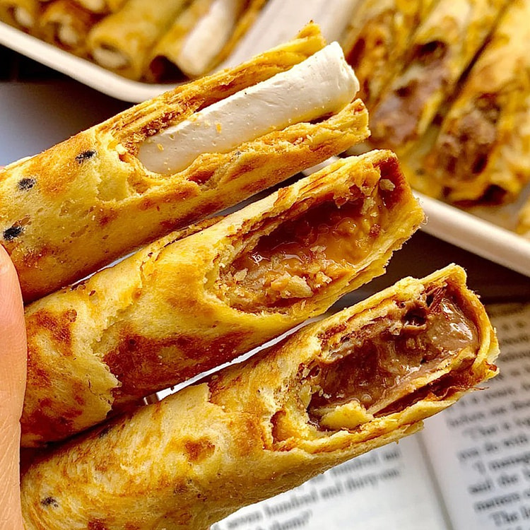 酥到掉渣啊！榛果巧克力牛轧蛋卷 花生蛋卷 1盒 120 克