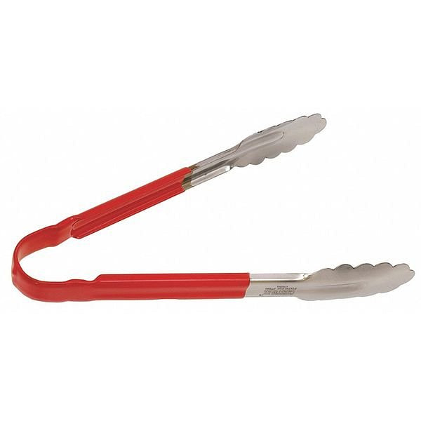 Tong, Red, 10 in. L, Stainless Steel 2 lb