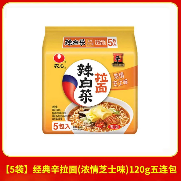 Spicy Kimchi Ramen with Rich Cheese Flavor 120g*5 600 g