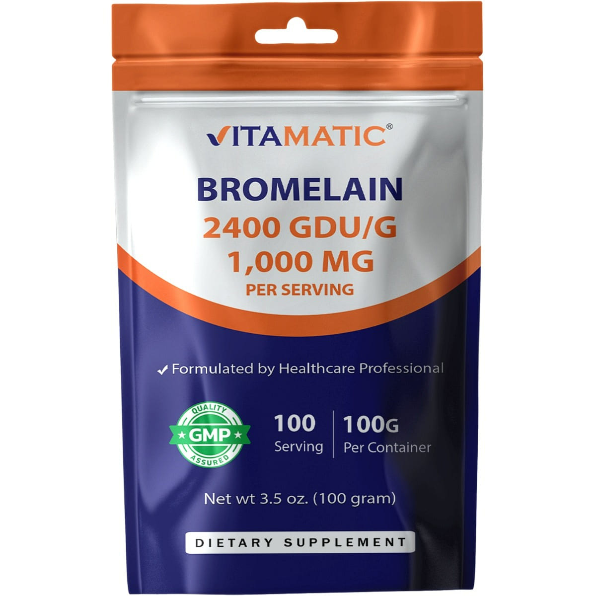 Bromelain Powder 1000mg per Serving – 2400 GDU/g 1 each