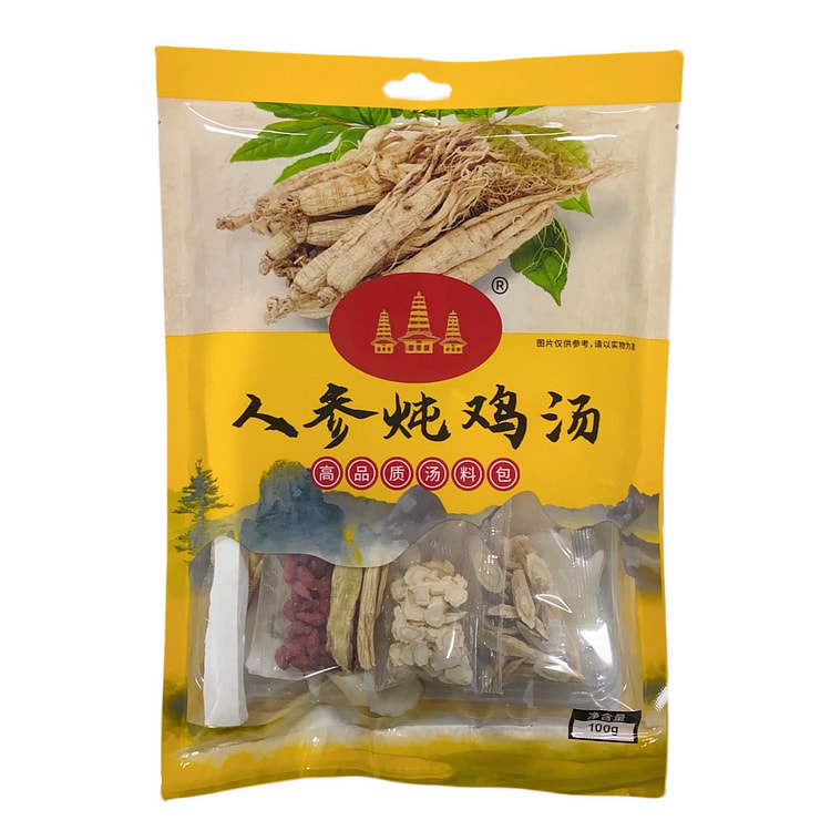 1 bag of 100g ginseng stewed chicken soup. 100 g