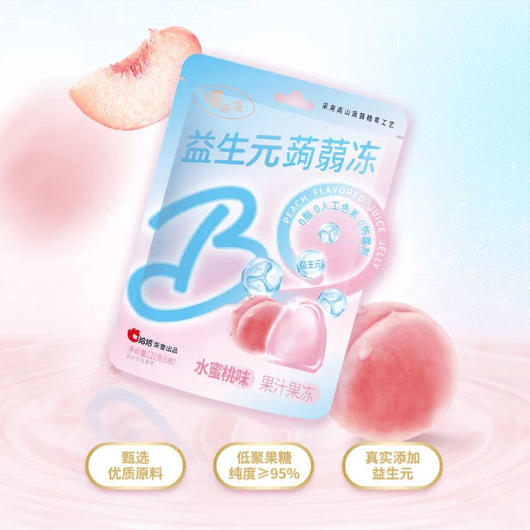 Qiaqia Prebiotic Konjac Jelly Peach Flavor 120g 120 g