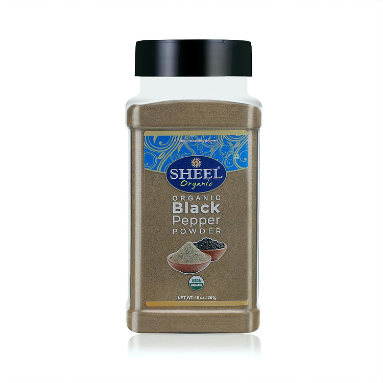 Sheel Organic Black Pepper Powder, USDA 10 oz/284g 1 each