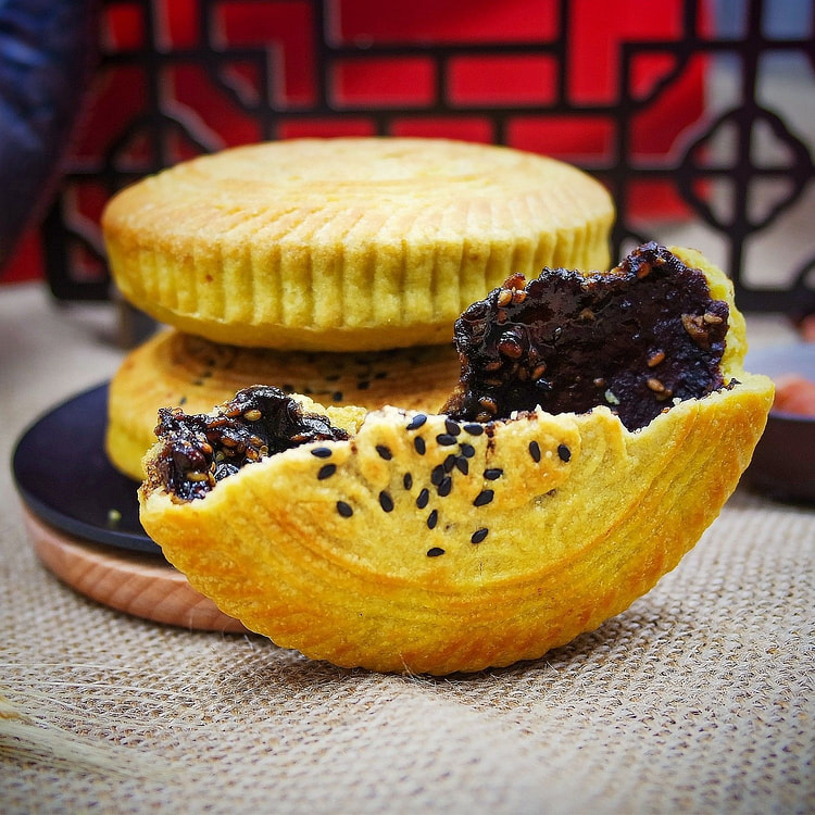 山西吕梁传统手工空壳空心月饼红糖玫瑰100g*1