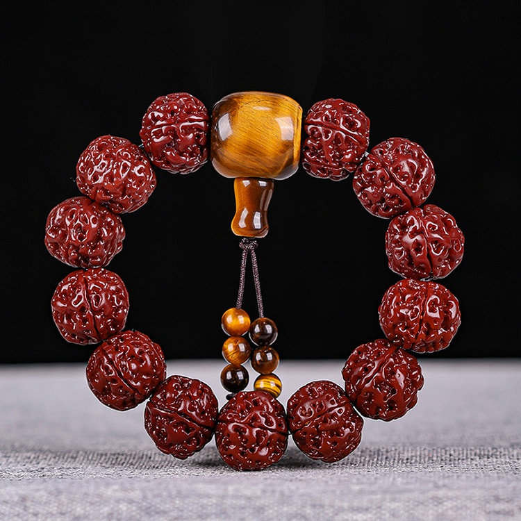 尼泊尔大金刚菩提手串红皮18mm 机刷金刚君雅