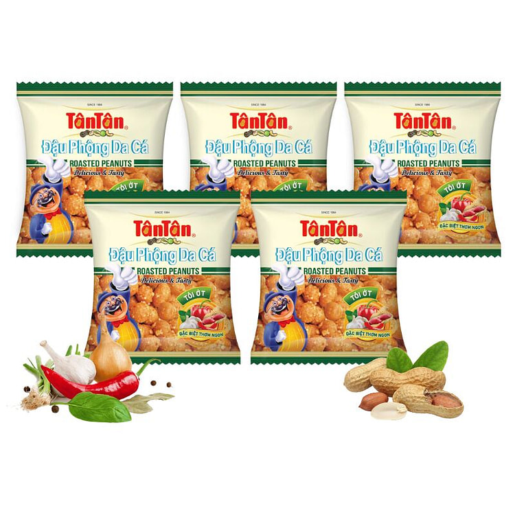 Tan Tan Fish Skin Peanuts - 5 Pack
