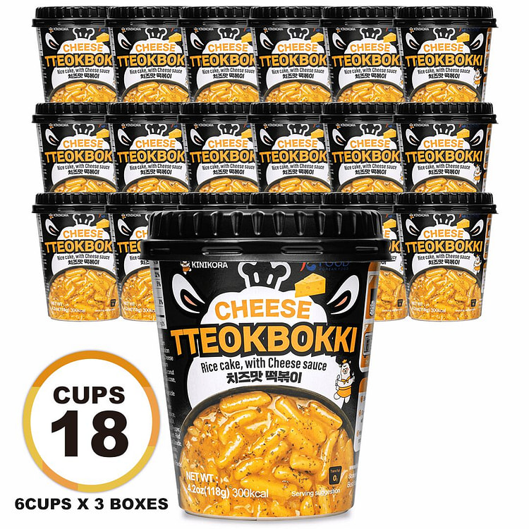 KINIKORA Mild Cheesy Tteokbokki Cup (18-Pack) 18 pack