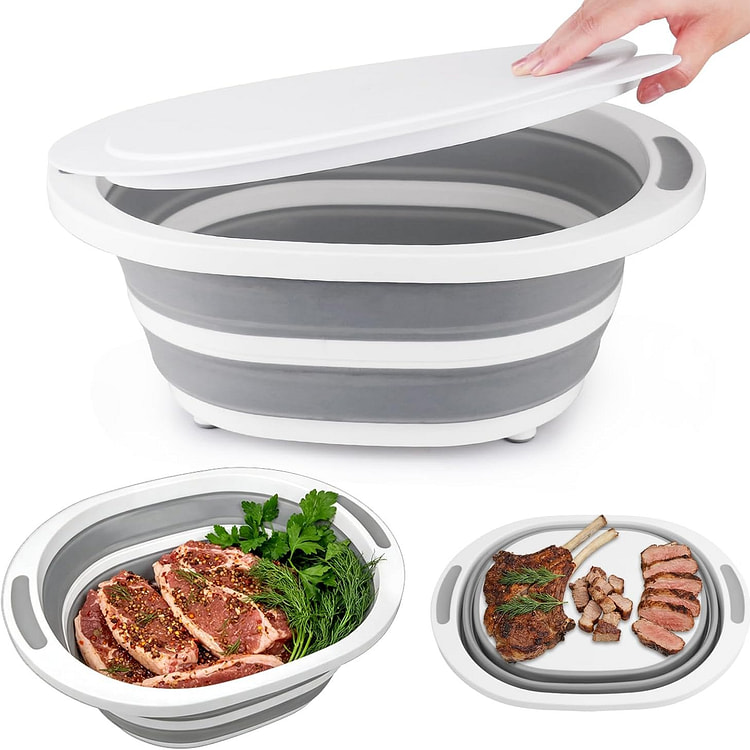 7.5L 2-in-1 Dishwashing Tray+FoldableCuttingBoard 1 count