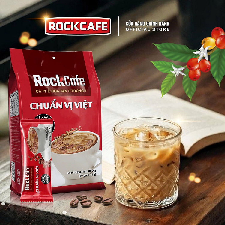 RockCafe 3-in-1 Instant Coffee 850g (50 sticks) 1 pack