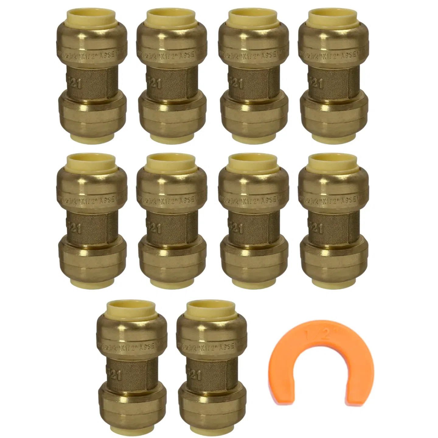 10 Pack 1/2 Push Fit Coupling W. Disconnect Cli 1 pack