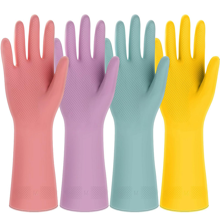 4双橡胶清洁手套 可重复用 加厚洗碗家务手套 包邮