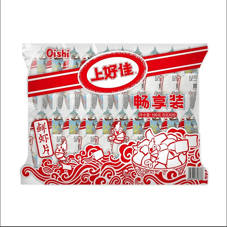 Oishi Fresh Shrimp Chips Snack 5g*20 packs 100 g