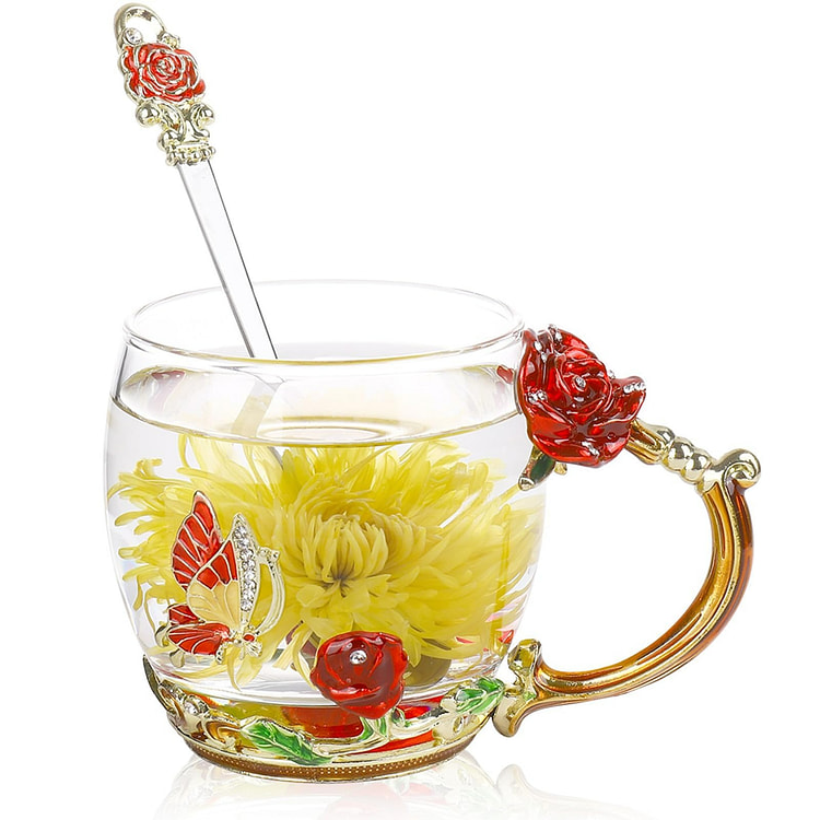 玻璃茶杯 雕花工艺 最佳礼物玻璃马克杯 咖啡杯水杯
