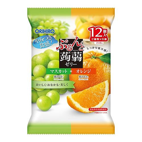 ORIHIRO立喜乐 香橙青提蒟蒻果冻12个/袋