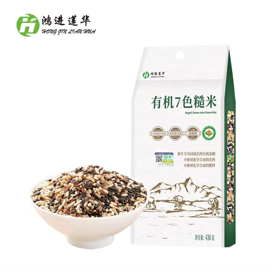 Hongjin Lianhua Organic 7-color brown rice 430 g