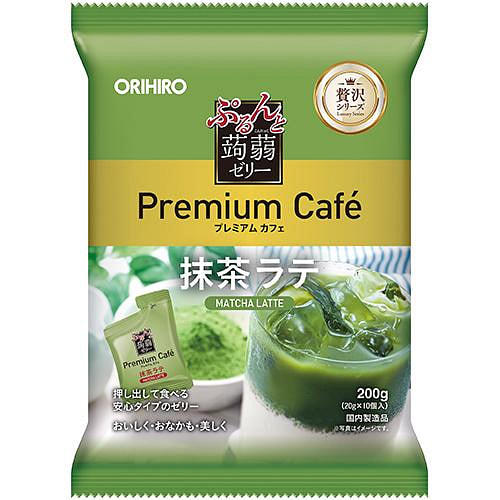 ORIHIROぷるんと蒟蒻ゼリー プレミアムカフェ 抹茶ラテ 20g x 10個