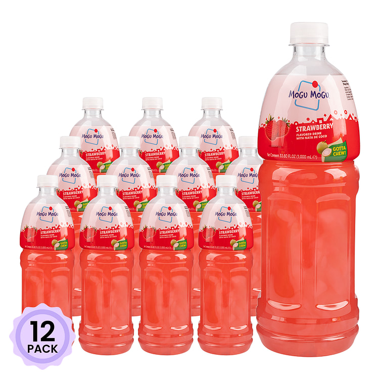 Mogu Mogu Strawberry Juice with Nata de Coco 33.8 fl.oz*12 pack