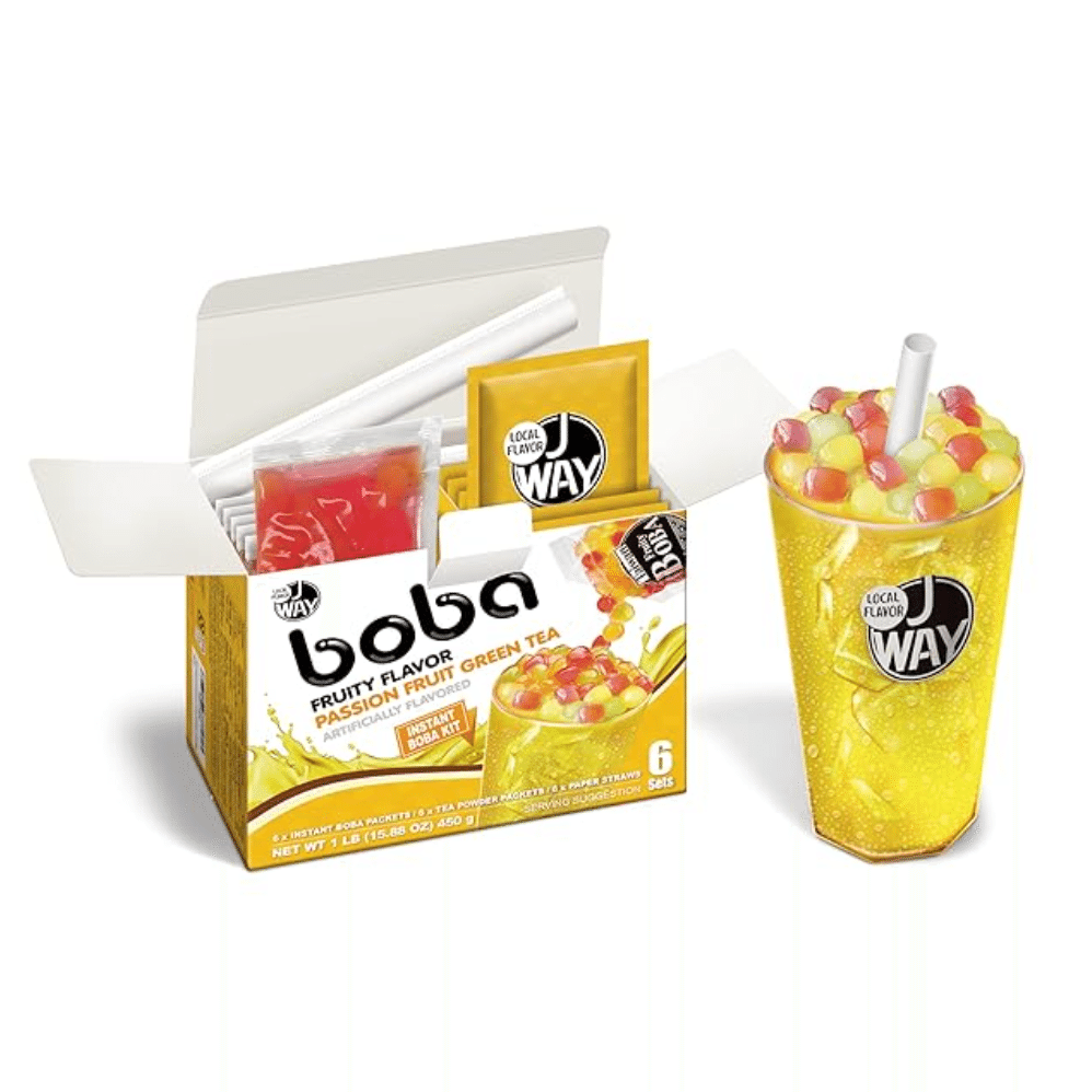 J WAY Passionfruit Boba Green Tea - 6 Servings 1 box