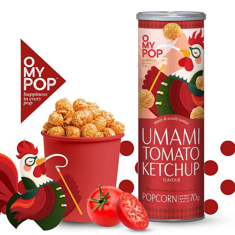 O MY POP GOURMET NON GMO POPCORN- KETCHUP FLAVOR 70 g