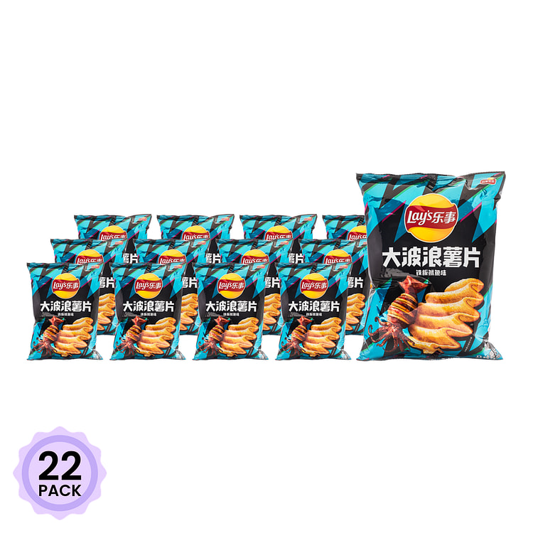 乐事 大波浪薯片 铁板鱿鱼味 70 克*22 包