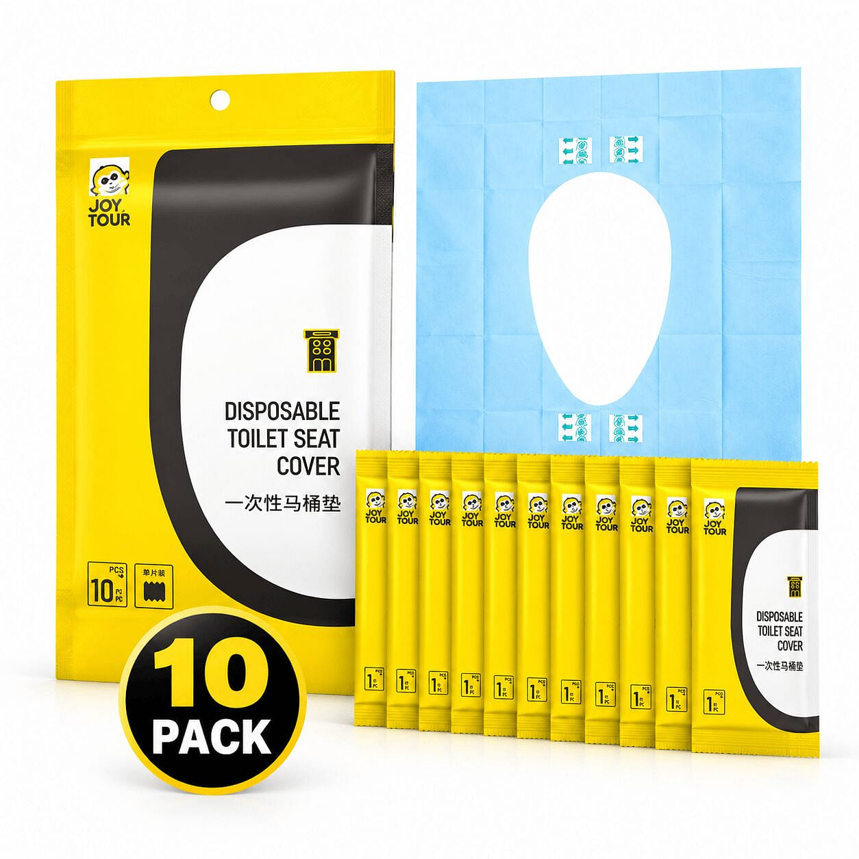 JOY TOUR Disposable Toilet Seat Covers 10pack 1 each