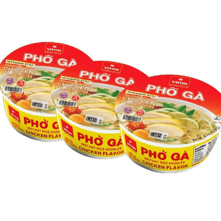 [ VIFON ] Phở Gà Dạng Tô 70gr/tô x 3 tô - Thơm Ngon, Tiện Lợi 3 gói