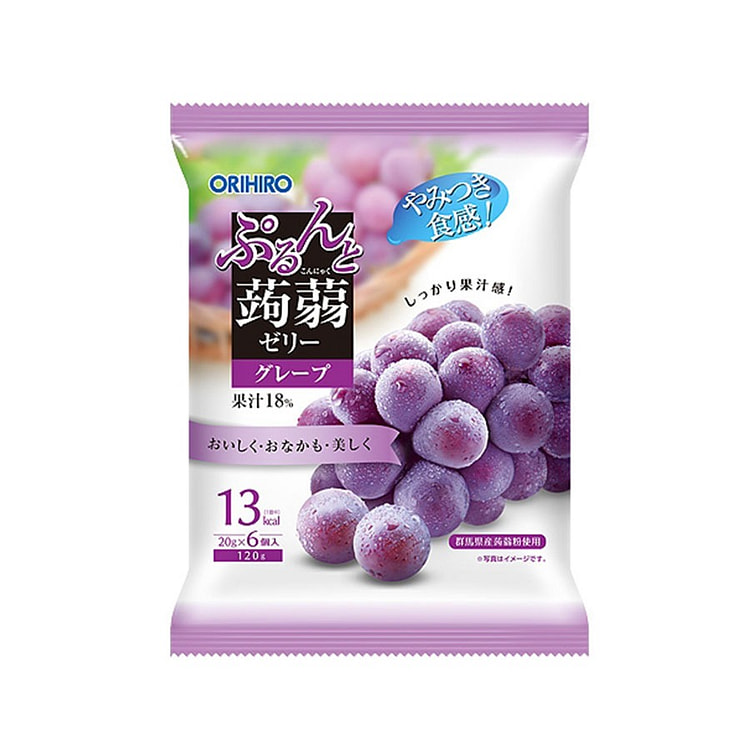日本ORIHIRO菓蒟蒻果冻葡萄味20g*6包/