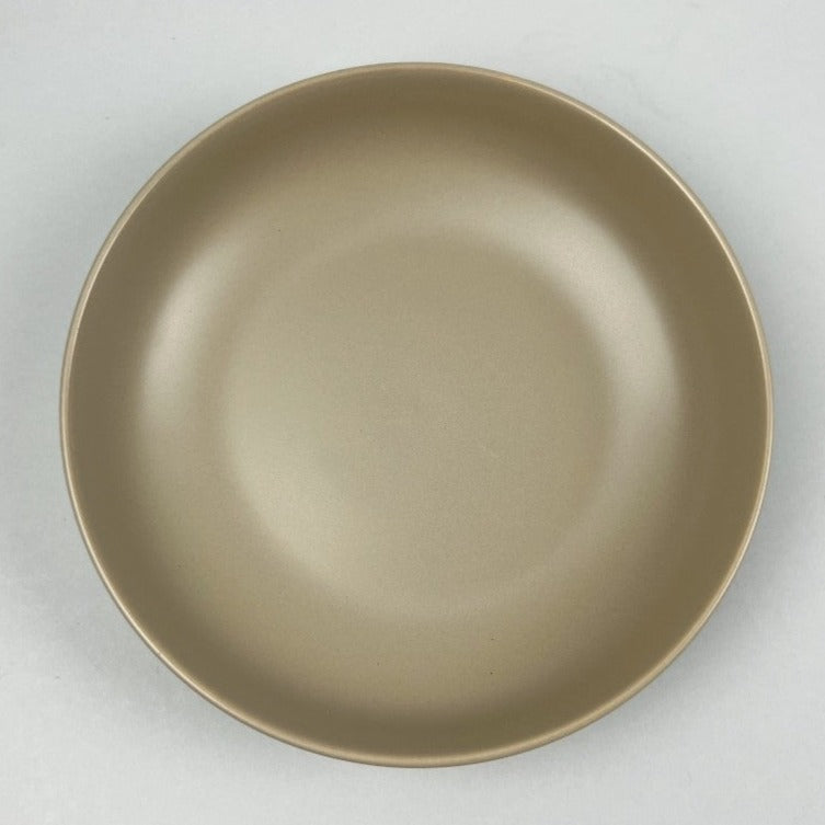 Bowery Matte Neutral Shallow Bowl, Deep Dinner Plate, 8" dia.,Taupe(light brown) 1 each