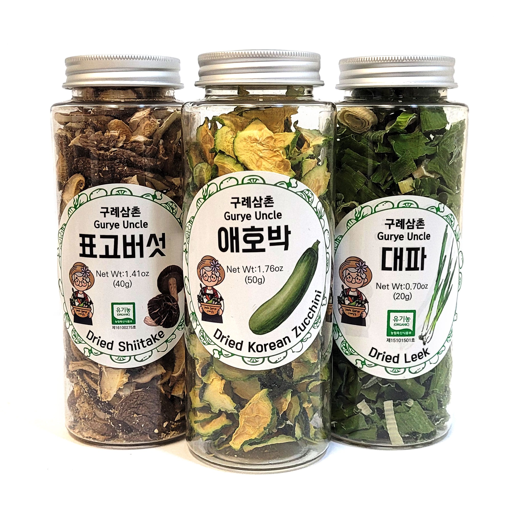 Get Gurye Uncle Korea Dried Vegetable Flakes, 3 Pack (Zucchini, Leek