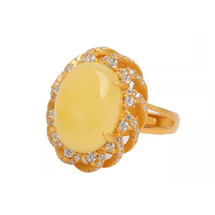 Honey Wax Ring Amber Ring 14 * 10mm 1 box