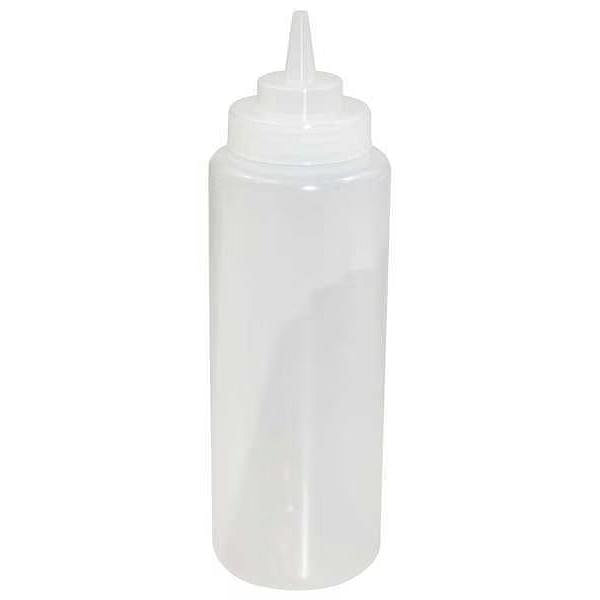 Squeeze Bottle, Plastic, Clear, 32 oz., PK12 2 lb